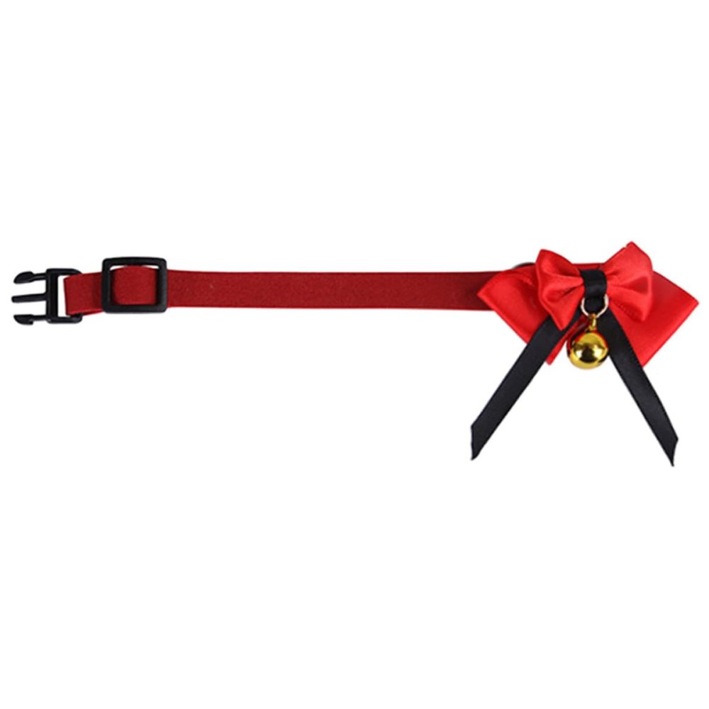 Healifty Adjustable Pet Bird Collar with Red Fabric and Metal