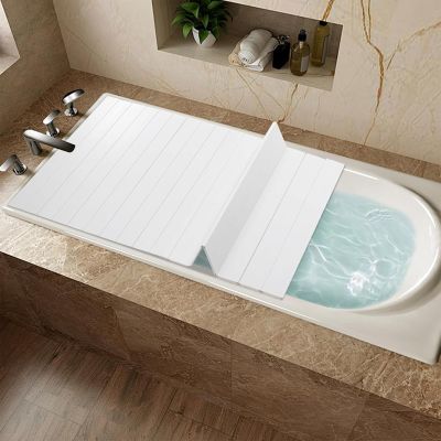 Portable Multipurpose Bathtub Tray with Waterproof, Foldable Cover, 170 x 70 x 0.65 cm