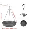 HOHOVYVY Hanging Bird Bath and Feeder, 31 x 31 x 6 cm, Plastic and Metal, Rust-Resistant Chain, Weather-Resistant view 3