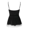 Sexy Women's Satin Lace Nightgown, Elegant Babydoll, Black, X-Large, A498 view 4