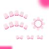 Rose Square French Tip Press-On Nails, Full-Cover, 24-Piece Set view 3