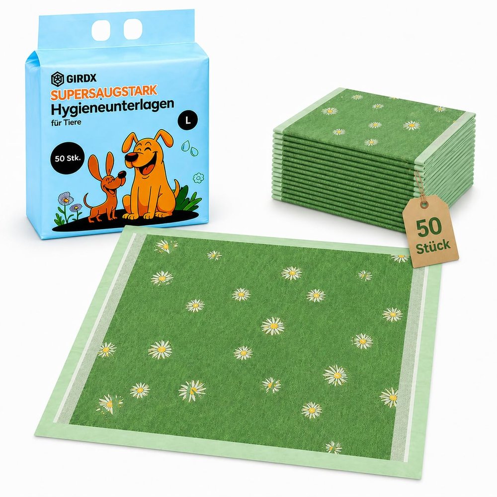 GIROX Pee Pads for Dogs, 50 Puppy Pads, 60 x 90 cm