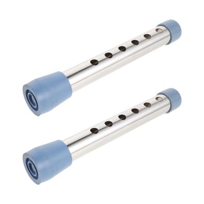 FRCOLOR Adjustable Tube Connectors and Leg Extensions for Walkers, 1 Pair, Metal with Non-Slip Rubber Feet