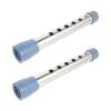 FRCOLOR Adjustable Tube Connectors and Leg Extensions for Walkers, 1 Pair, Metal with Non-Slip Rubber Feet view 1