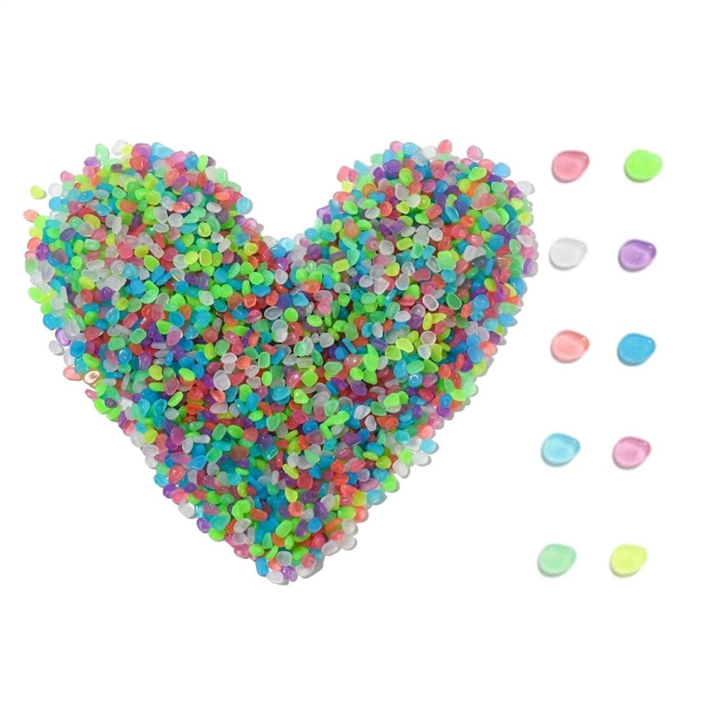 Glow-in-the-Dark Stones, 1,000-Piece Waterproof Decorative Pebbles