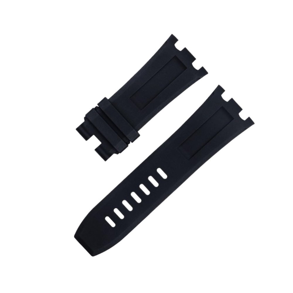 KGFCE Watch Strap for Audemars Piguet 15710/15703, Non-Quick-Release, 28 mm, Natural FKM Rubber, Black