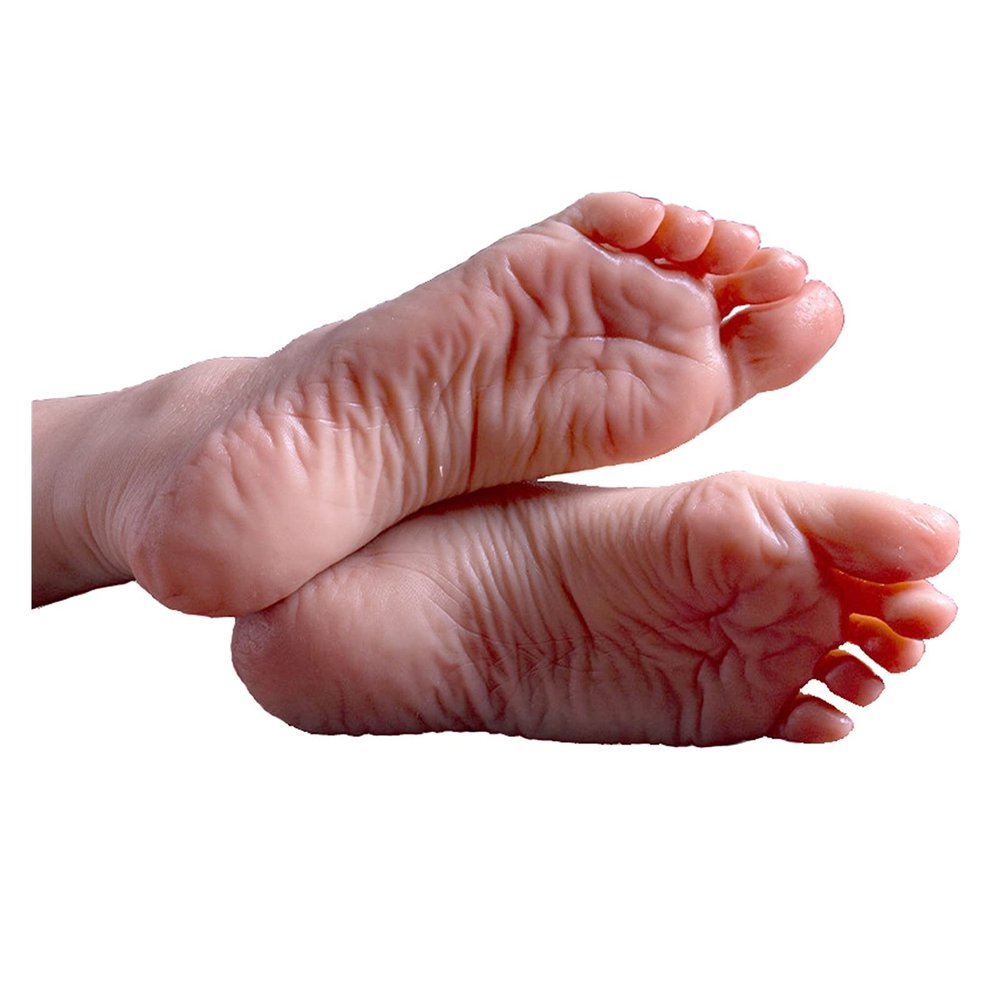 CUDTAPI Female Foot Model, Liquid Silicone, Visible Blood Vessels and Sole Wrinkles, for Drawing Practice, Display and Jewelry Photography (All-Bone, One Set)