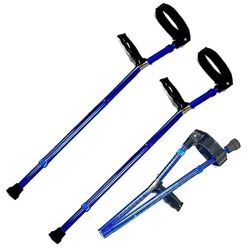 Adjustable Aluminum Forearm Crutches with Swiveling Cuffs and Ergonomic Hand Grips (Pair)