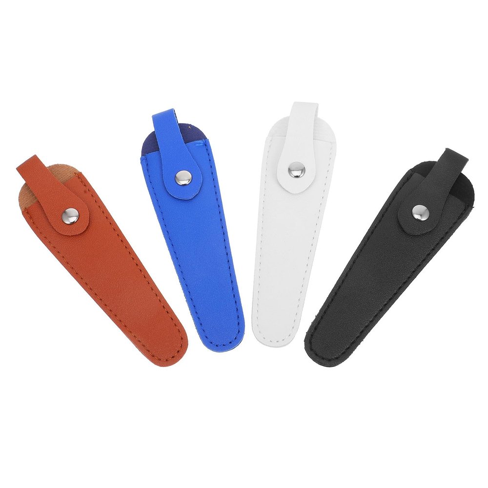 4-Piece Black PU Leather Scissor Cases with Belt Loops