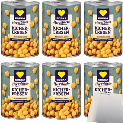 usy Bundle: EDEKA Herzstücke Chickpeas, 6 x 400 g Cans + usy Block