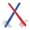 Garneck Double-Headed Denture Brushes, 2-Pack, Red and Blue view 1