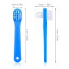 Garneck Double-Headed Denture Brushes, 2-Pack, Red and Blue view 2