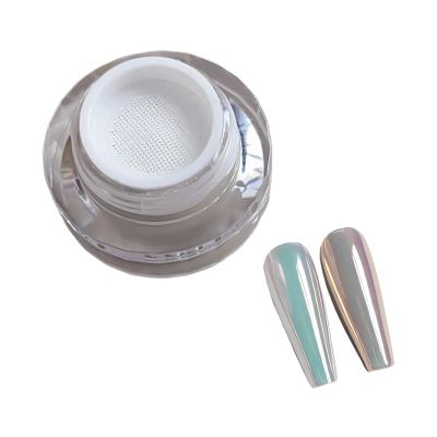 Iridescent Nail Art Powder with Glass Effect