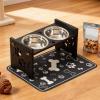 Elevated Wooden Dog Bowls, Adjustable Wooden Feeding Station view 2