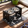 Elevated Wooden Dog Bowls, Adjustable Wooden Feeding Station view 3