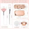 23-Piece Facial Treatment Bowl Set with Brushes, Sponges, and Trays, Stainless Steel, Gold/Rose Gold view 2