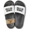 22Feels Women's Shower Slides, Black and White, “Holla the Wine Fairy,” Size 40/41 view 1