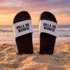 22Feels Women's Shower Slides, Black and White, “Holla the Wine Fairy,” Size 40/41 view 2