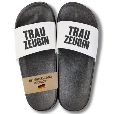 22Feels Spa Slides for Women & Maid of Honor, Black and White, Size 38/39