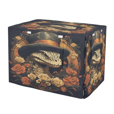 KAAVIYO Orange Snake Pink Rose Dog and Cat Crate Cover, Waterproof Pet Crate Cover for Indoor and Outdoor Use