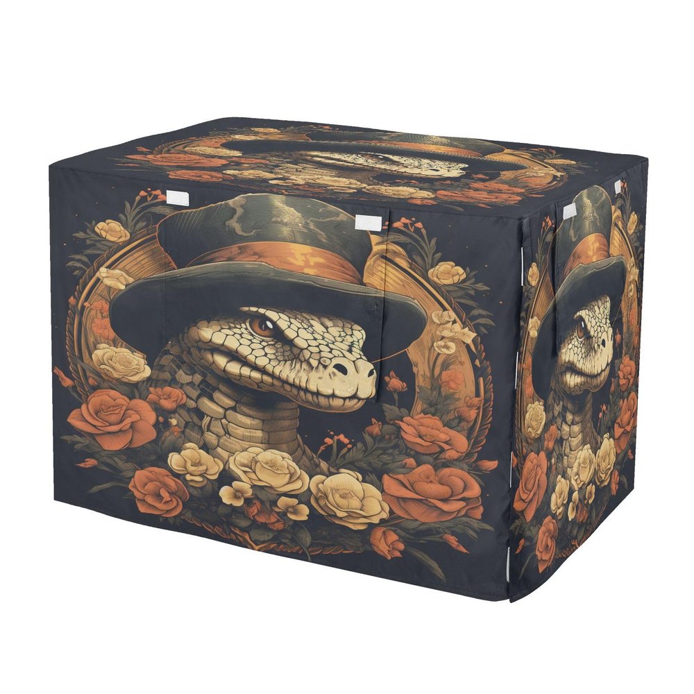 KAAVIYO Orange Snake Pink Rose Dog and Cat Crate Cover, Waterproof Pet Crate Cover for Indoor and Outdoor Use