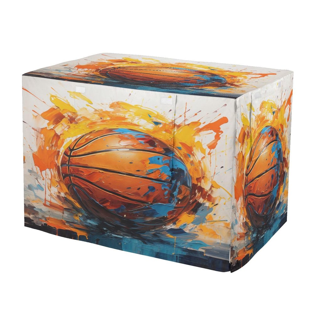 KAAVIYO Watercolor Basketball Blue Art Waterproof Dog and Cat Crate Cover