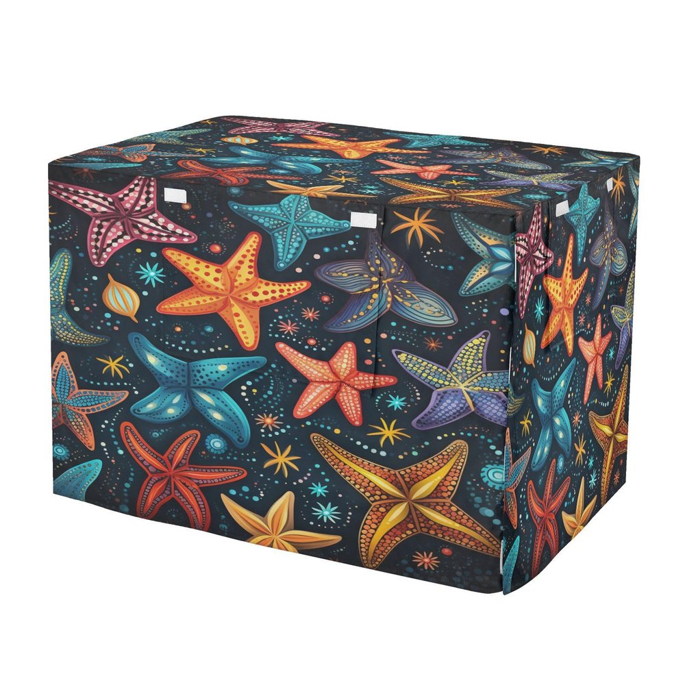 KAAVIYO Colorful Starfish Dog and Cat Crate Cover, Waterproof Indoor/Outdoor Pet Crate Cover