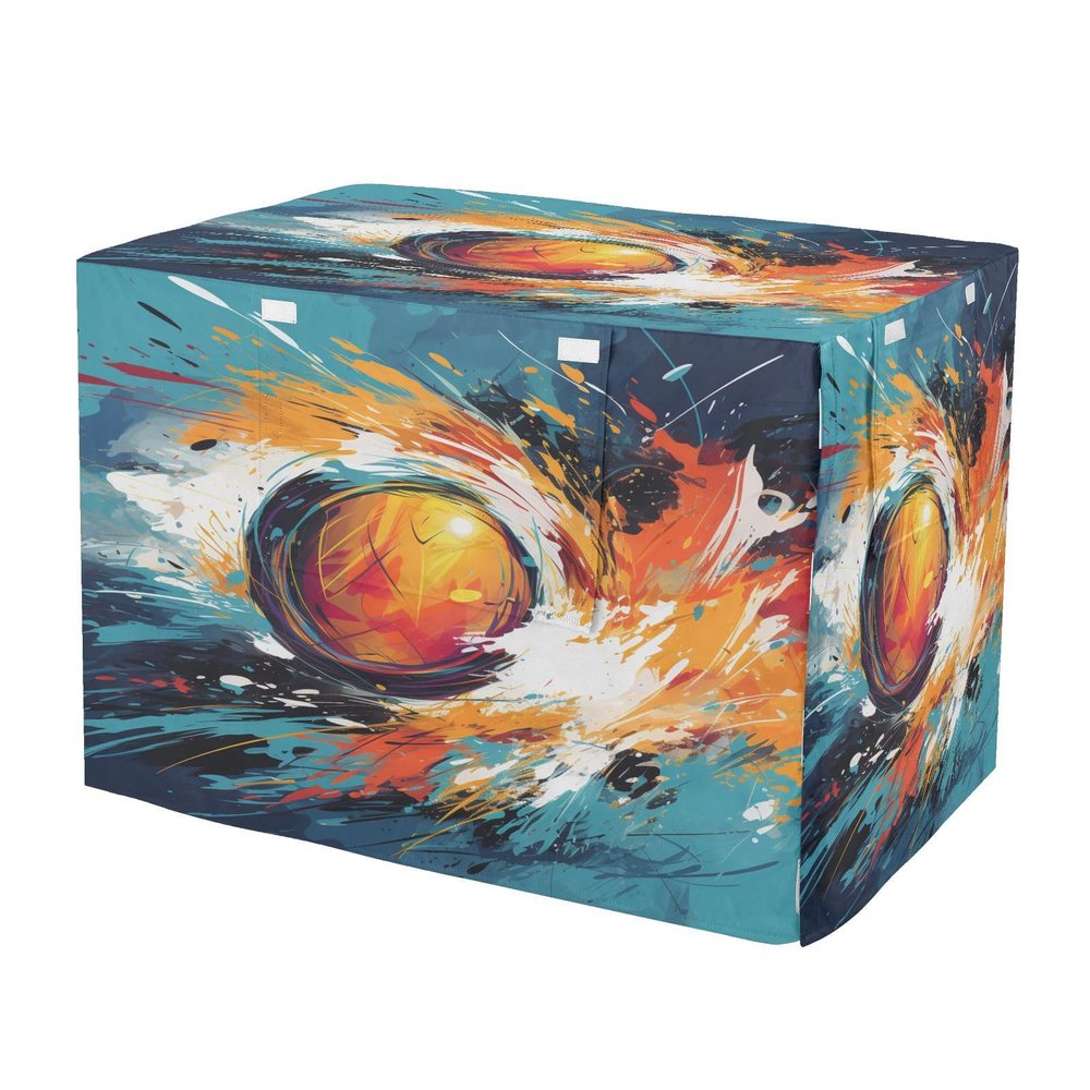 KAAVIYO Watercolor Ball Blue Art Dog and Cat Crate Cover, Waterproof Indoor/Outdoor Pet Crate Cover