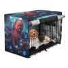 KAAVIYO Red Octopus Blue Flower Dog and Cat Crate Cover, Waterproof Indoor/Outdoor Pet Crate Cover view 2