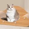 KiBcsLic Cardboard Cat Scratcher Lounge, Natural Wood view 3