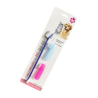 3-Piece Cat Finger Toothbrush Set for Oral Cleaning and Tartar Removal (Random Color) (Watermelon Red, 22 cm)