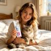 3-Piece Cat Finger Toothbrush Set for Oral Cleaning and Tartar Removal (Random Color) (Watermelon Red, 22 cm) view 4