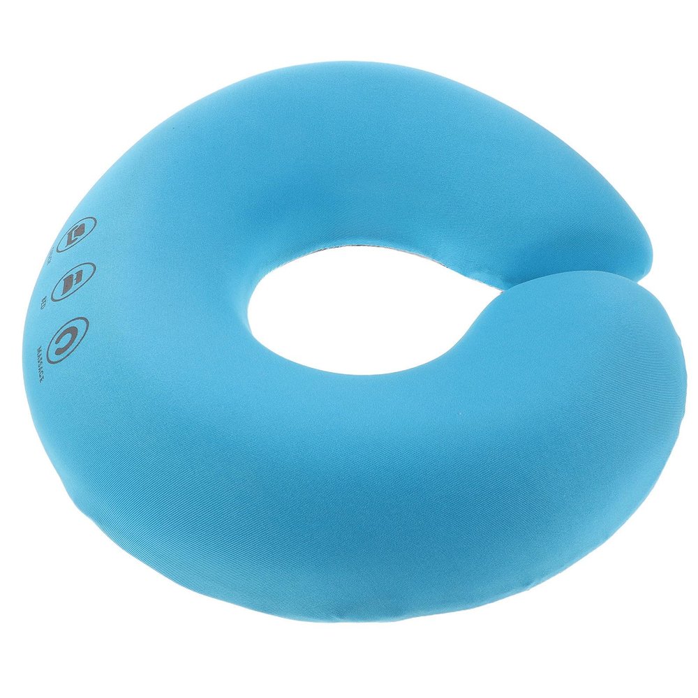 Blue Cotton U-Shaped Massage Pillow for Massage Tables