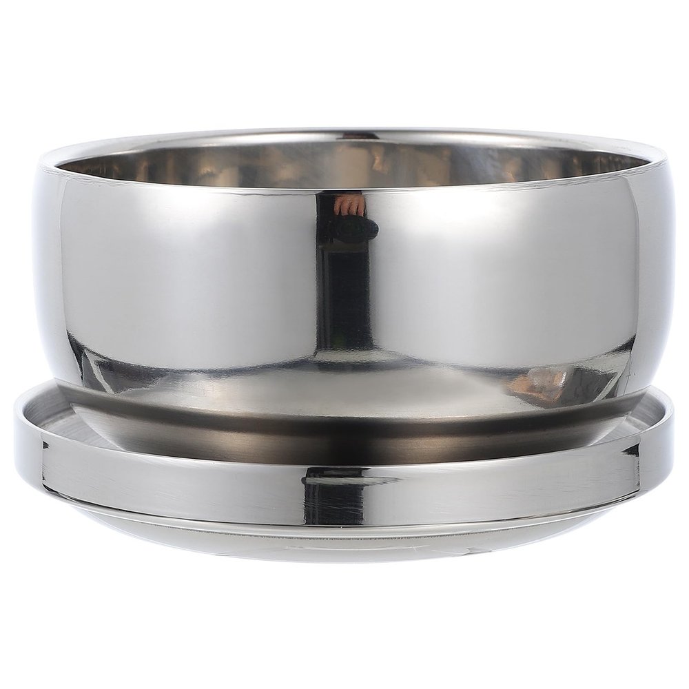 Vaguelly Stainless Steel Shaving Bowl with Lid