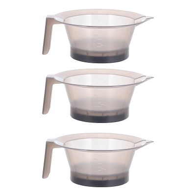 Amosfun Plastic Hair Dye Bowls with Handle and Scale, 3-Piece Set