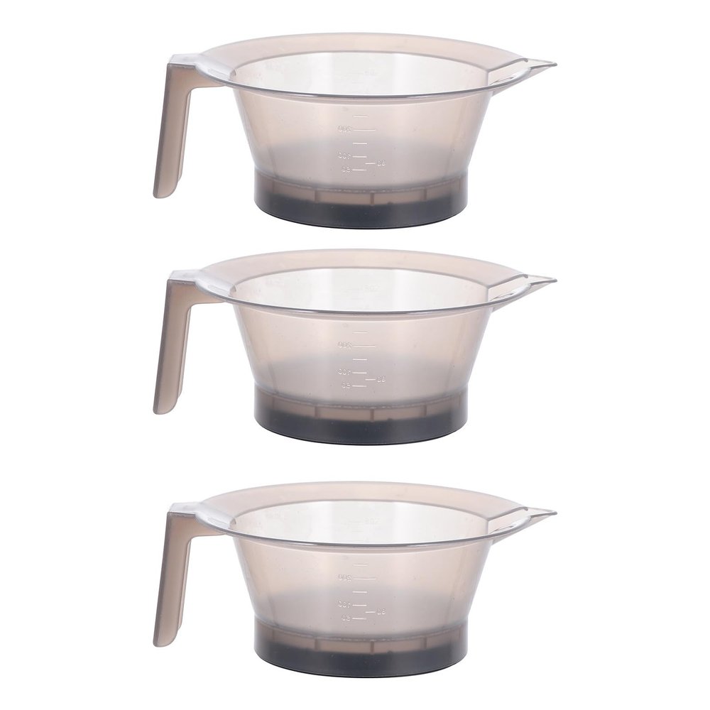 Amosfun Plastic Hair Dye Bowls with Handle and Scale, 3-Piece Set