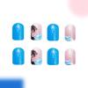 Coconut Tree Design French Tip Press-On Nails, Square, Coffin and Almond Styles view 4