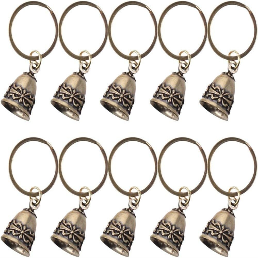 10 Pcs Vintage Brass Bells Keychain