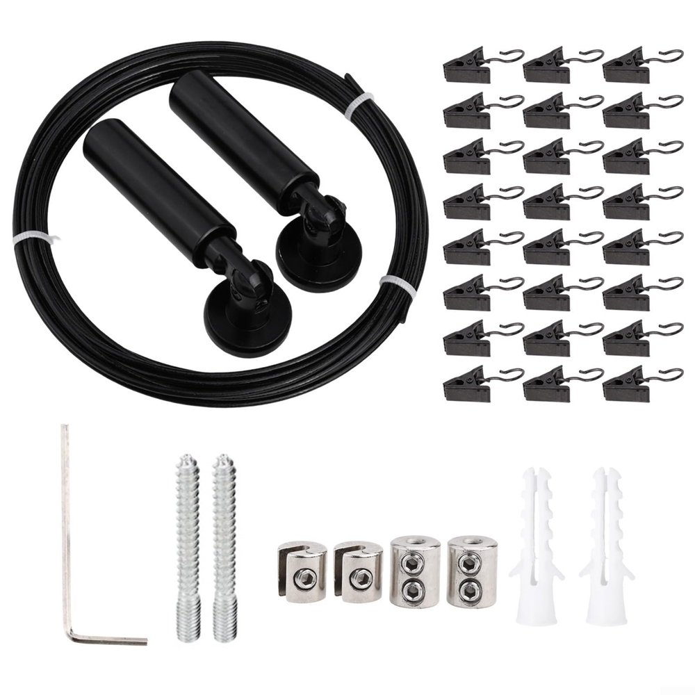 MIKMLYZE Adjustable Curtain Rod Set