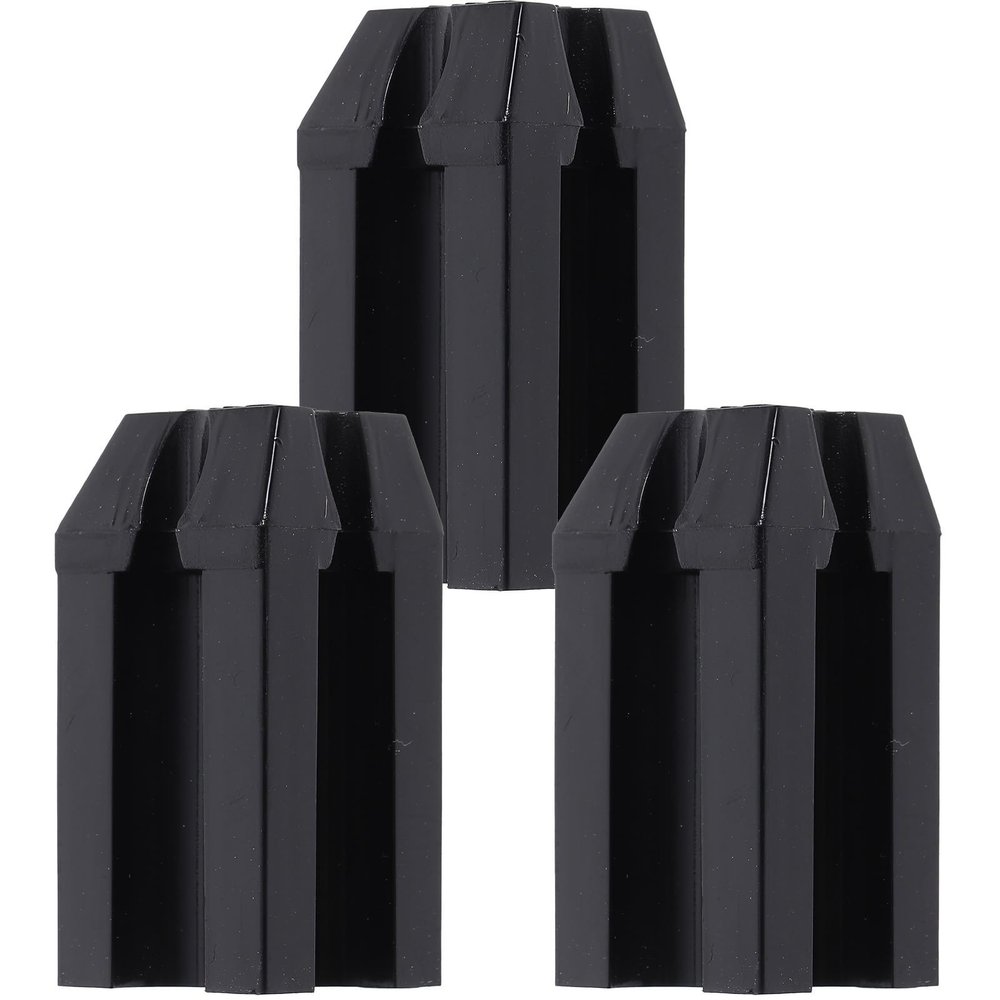 POPETPOP 3-Piece Black Plastic Cosmetic Pencil Sharpeners for Eyebrow Pencils and Lip Liners, Four Sharpening Styles