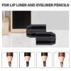 POPETPOP 3-Piece Black Plastic Cosmetic Pencil Sharpeners for Eyebrow Pencils and Lip Liners, Four Sharpening Styles view 3
