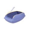 Generic Semi-Enclosed Sand-Colored Plastic Cat Litter Box with Large Capacity (Purple, S 38 x 23 x 15 cm) view 1