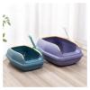 Generic Semi-Enclosed Sand-Colored Plastic Cat Litter Box with Large Capacity (Purple, S 38 x 23 x 15 cm) view 3