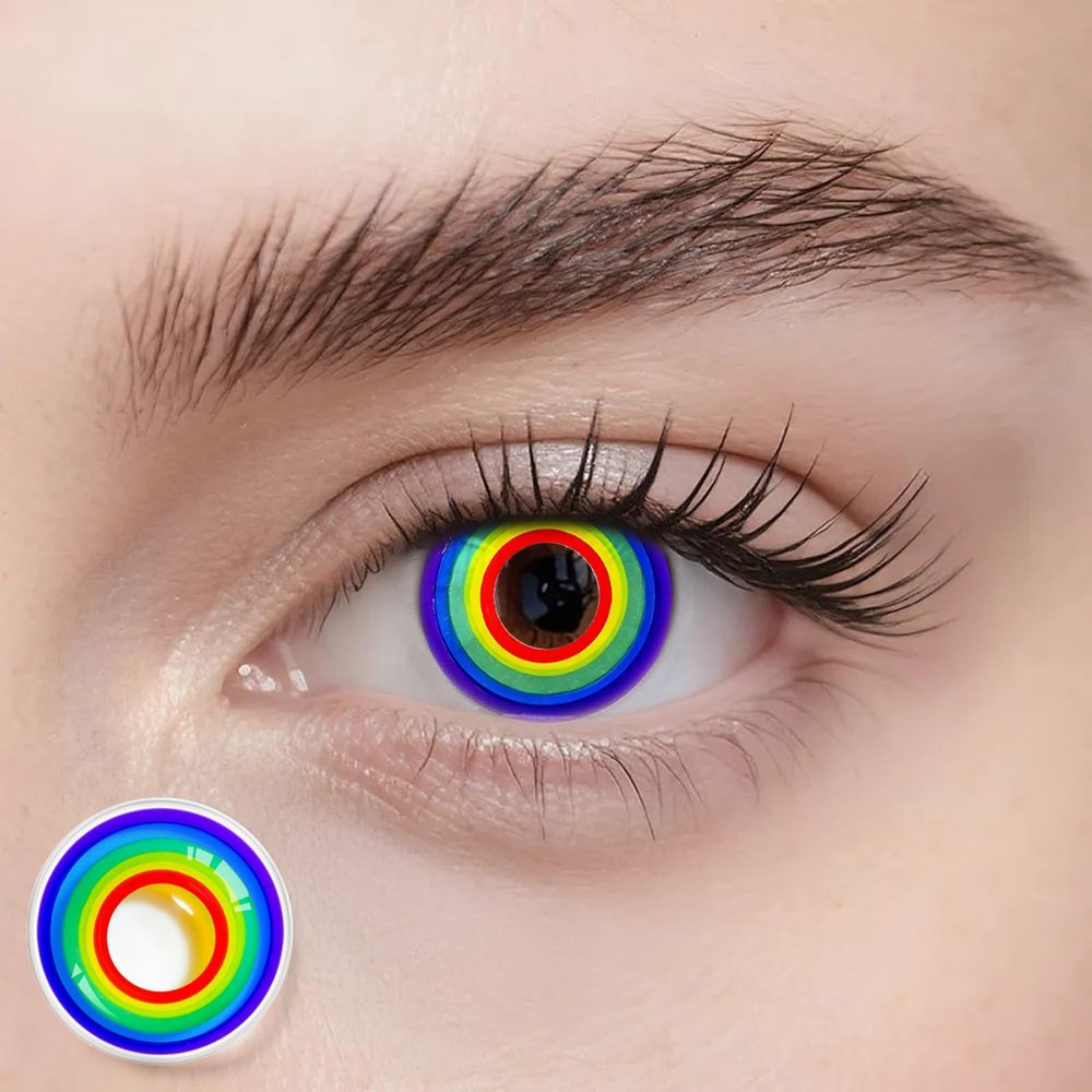 Freshlens Multiple Rainbow Cosplay Contact Lenses, Plano