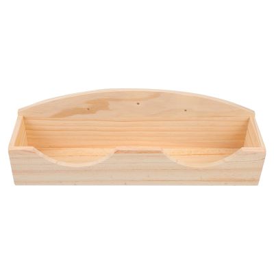 COOLHIYA Rabbit Wooden Feeder with Bowl and Grass Holder for Guinea Pigs and Small Rodents