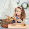 COOLHIYA Rabbit Wooden Feeder with Bowl and Grass Holder for Guinea Pigs and Small Rodents view 4