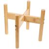 CORHAD Elevated Dog Bowl Stand, 1 Set, Bamboo, Khaki, for Dogs and Cats view 1