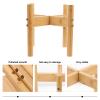 CORHAD Elevated Dog Bowl Stand, 1 Set, Bamboo, Khaki, for Dogs and Cats view 3
