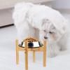 CORHAD Elevated Dog Bowl Stand, 1 Set, Bamboo, Khaki, for Dogs and Cats view 4