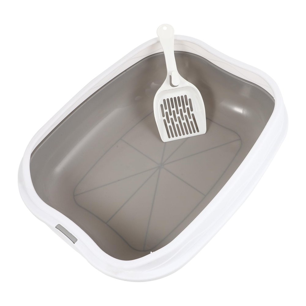 CHICAMPERA Semi-Enclosed Cat Litter Box, 1 Set, Anti-Splash Design, Spacious and Easy to Clean